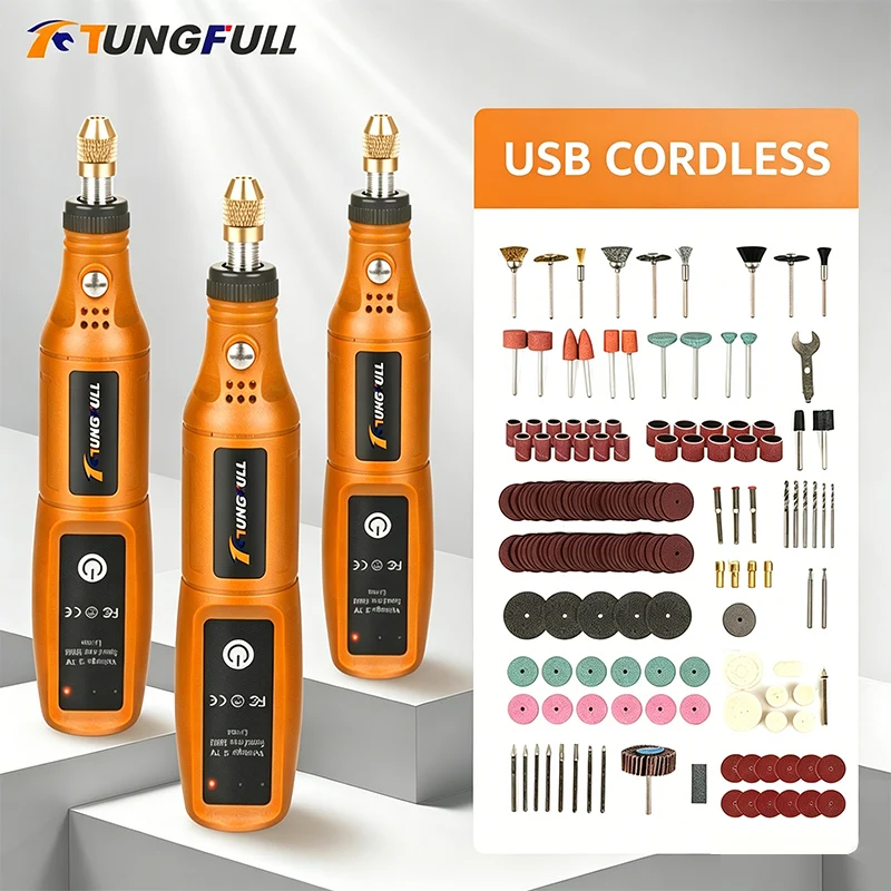 Hand Tools Mechanical Workshop - TUNGFULL Mini Electric Grinder Wireless Rechargeable