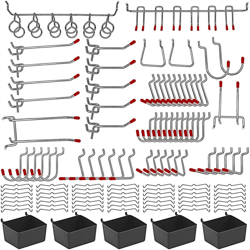 Workshop Tools Organizing - 114 Pcs Pegboard Hooks Set Metal