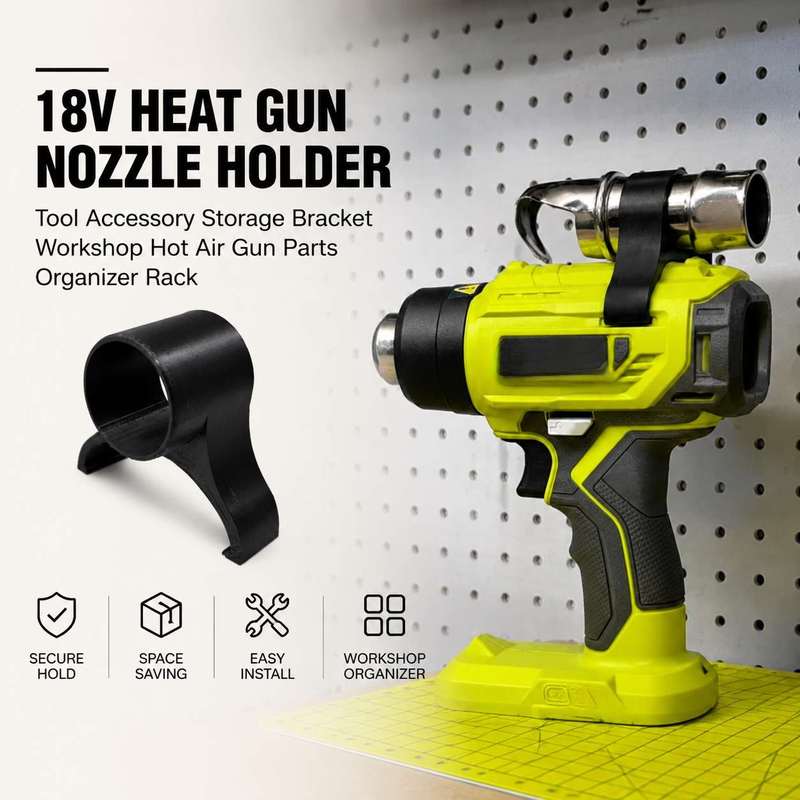 Workshop Tools Shelf - 18V Hot Air Gun Nozzle Stand