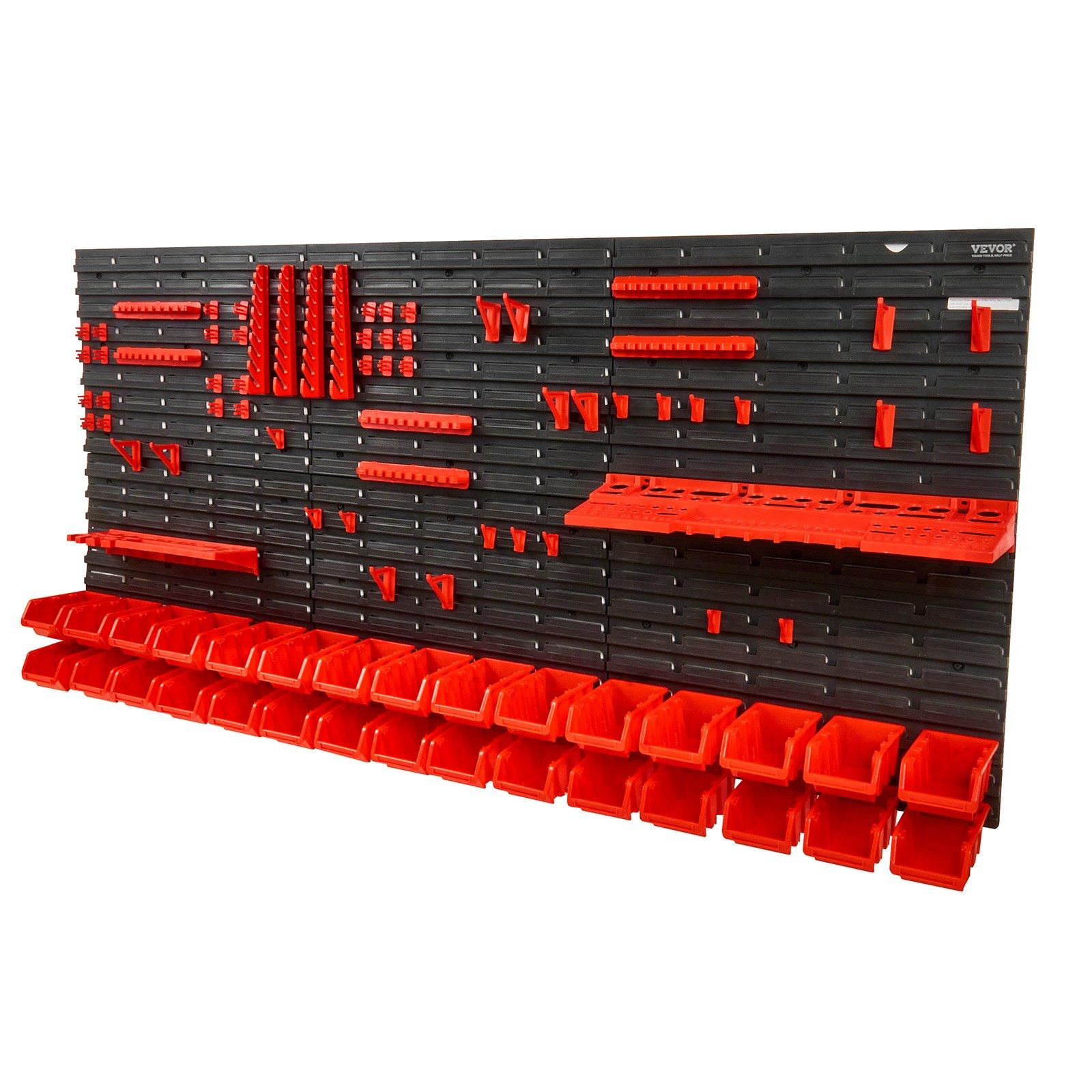 Workshop Tools Shelf - Wall Mounted 30-Bin Plastic Parts Rack