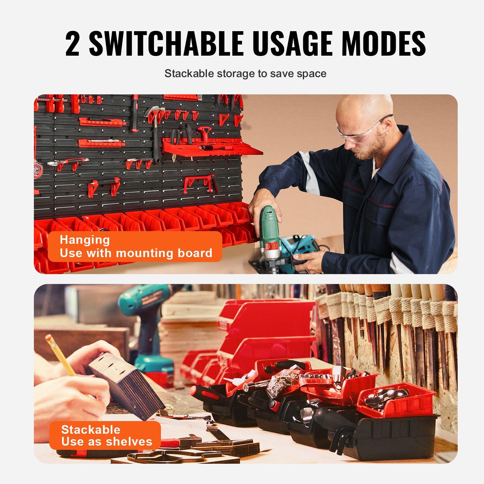 Wall Mounted 30-Bin Plastic Pa - Workshop Tools Shelf recension och pris