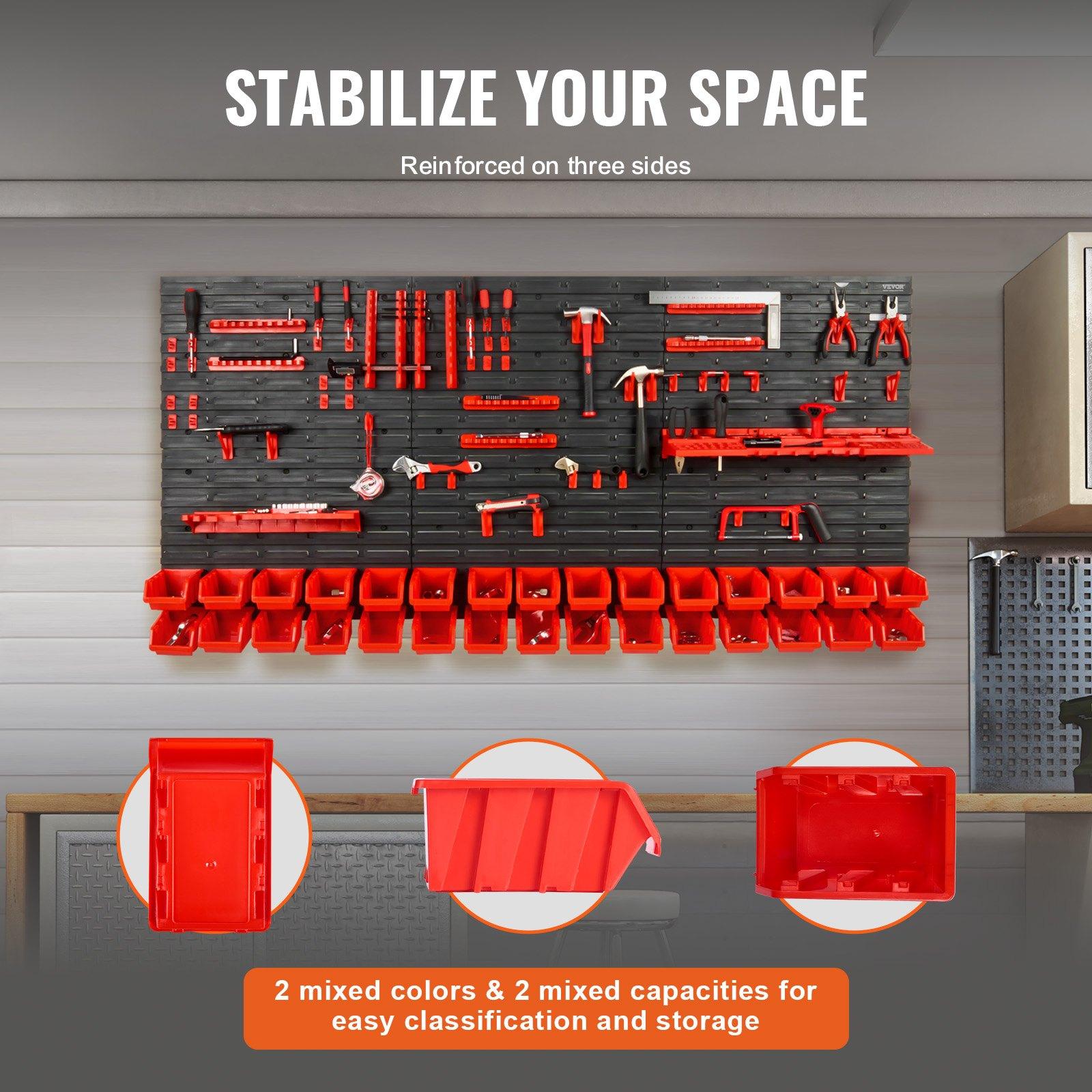 Wall Mounted 30-Bin Hardware O - Workshop Tools Shelf recension och pris