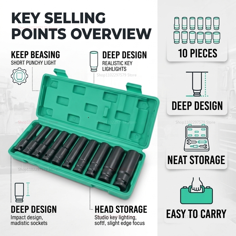 10pcs Socket Wrench Set 8-24mm - Car Workshop Tools Kit recension och pris