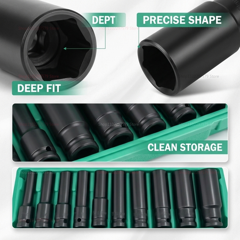 10pcs Socket Wrench Set 8-24mm - Car Workshop Tools Kit recension och pris